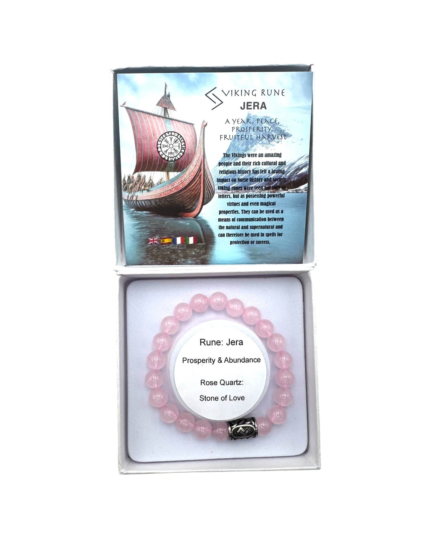 Rune bracelet Rose Quartz Jera
