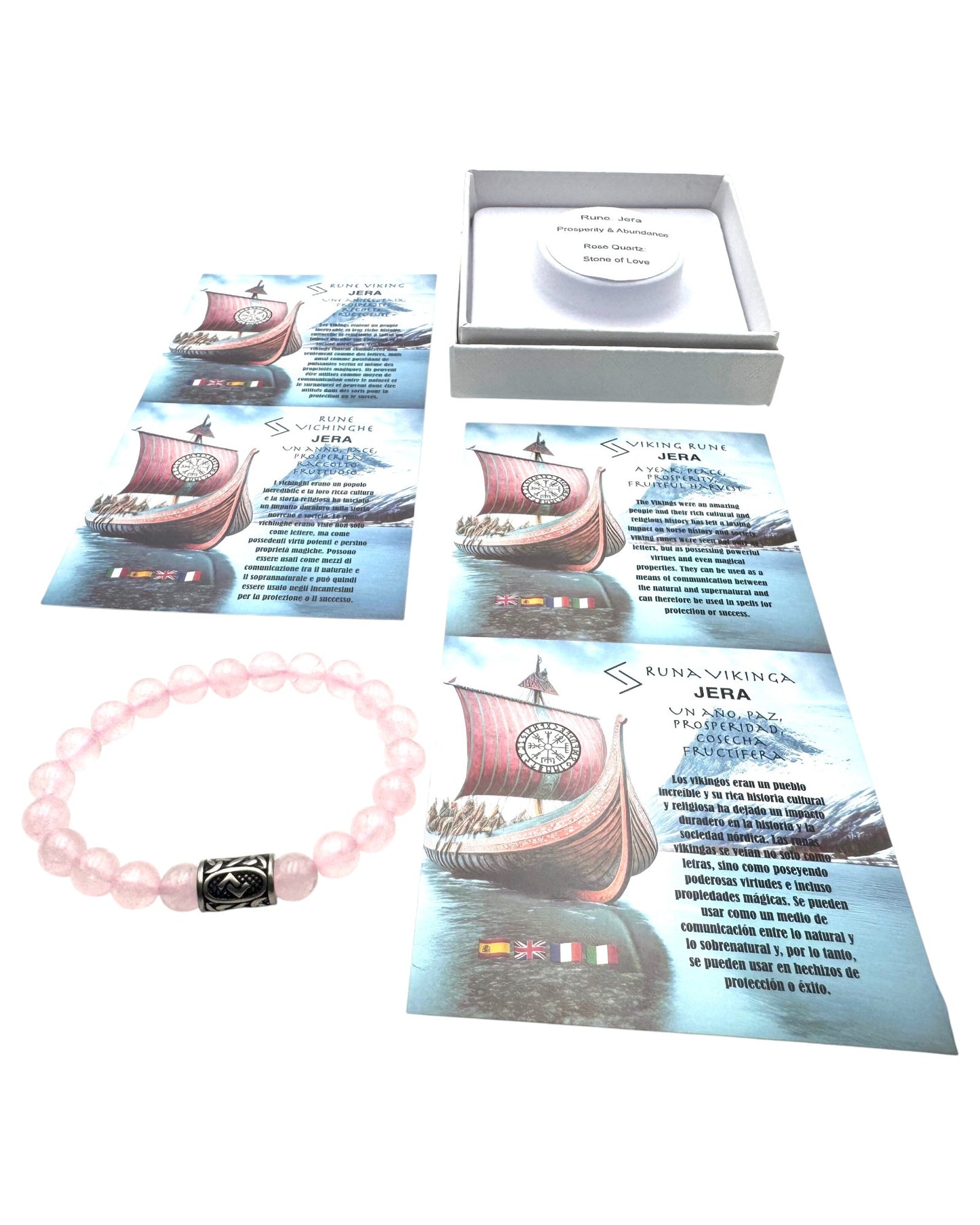 Rune bracelet Rose Quartz Jera