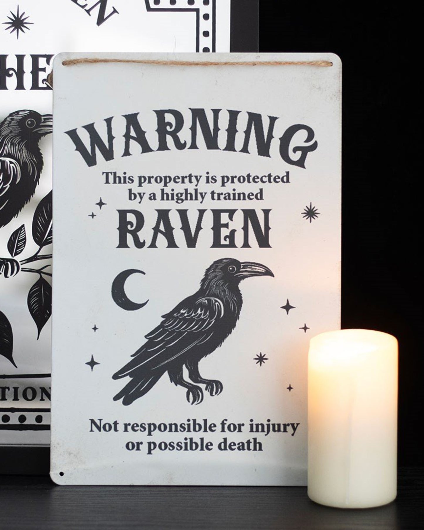 Protected by a Raven Hanging Sign NEW!