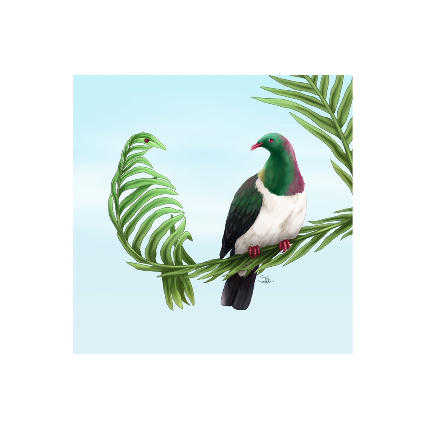 Mirror Wood Pigeon Ceramic 3D Tile - Sophie Blokker