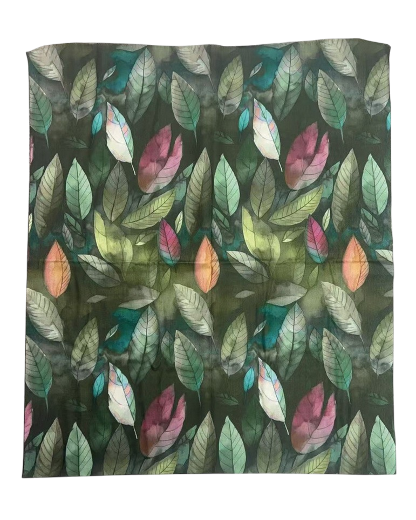 Mixed Leaves Scarf - Olive
