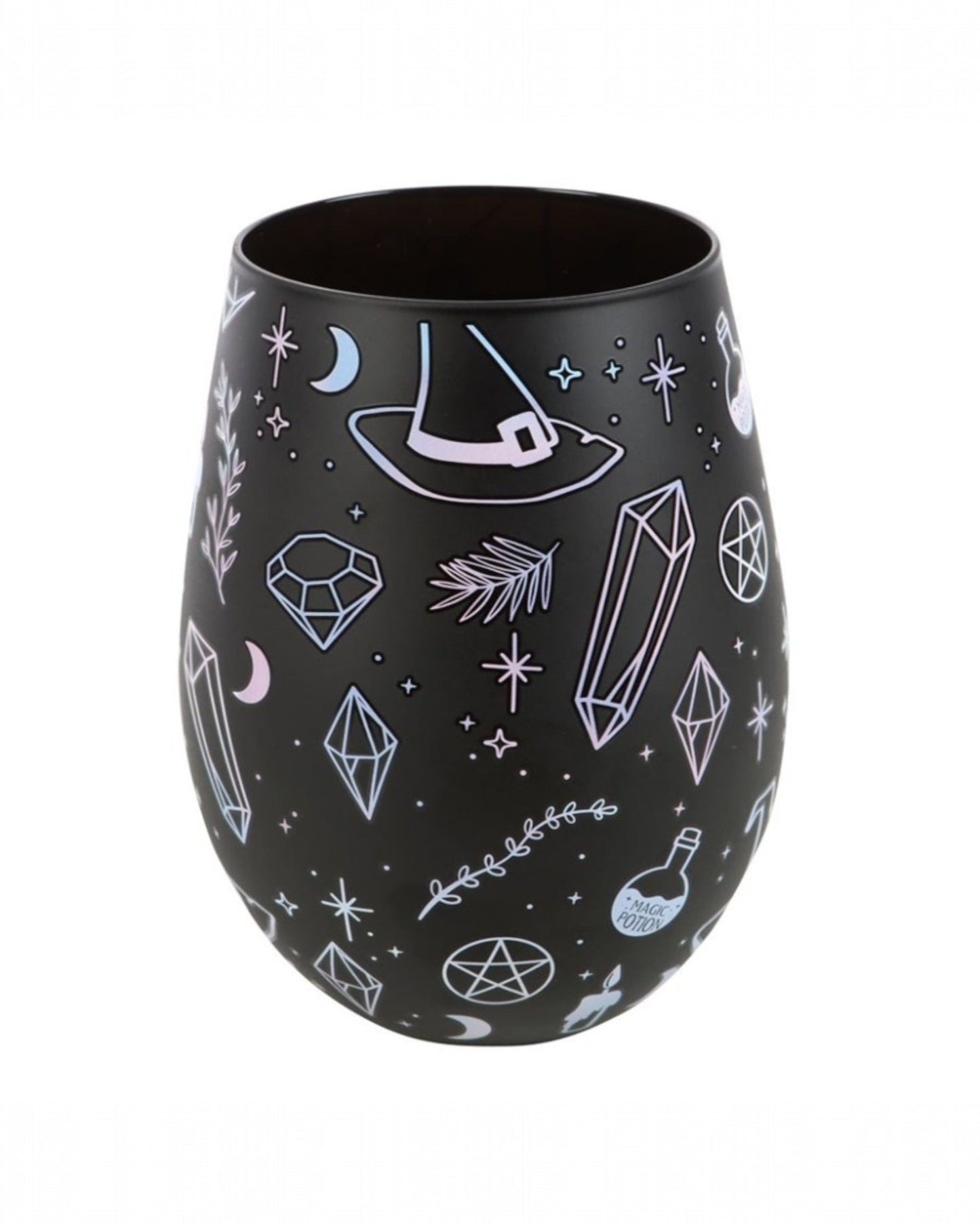 Crystal Witch Print Stemless Glass NEW