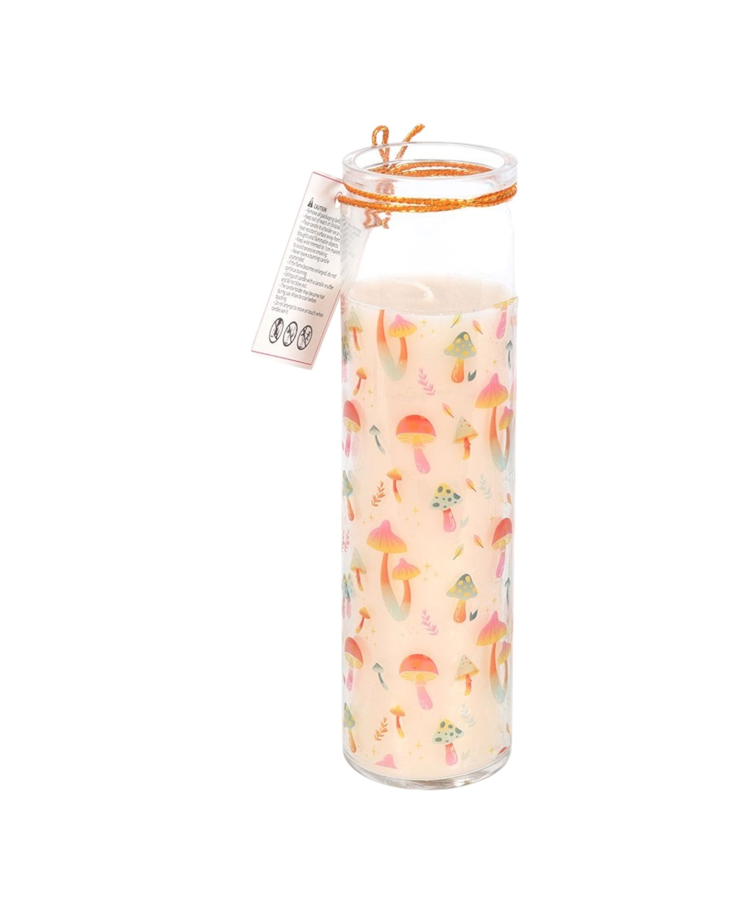 Funky Fungi Mushroom Print Tube Candle NEW!
