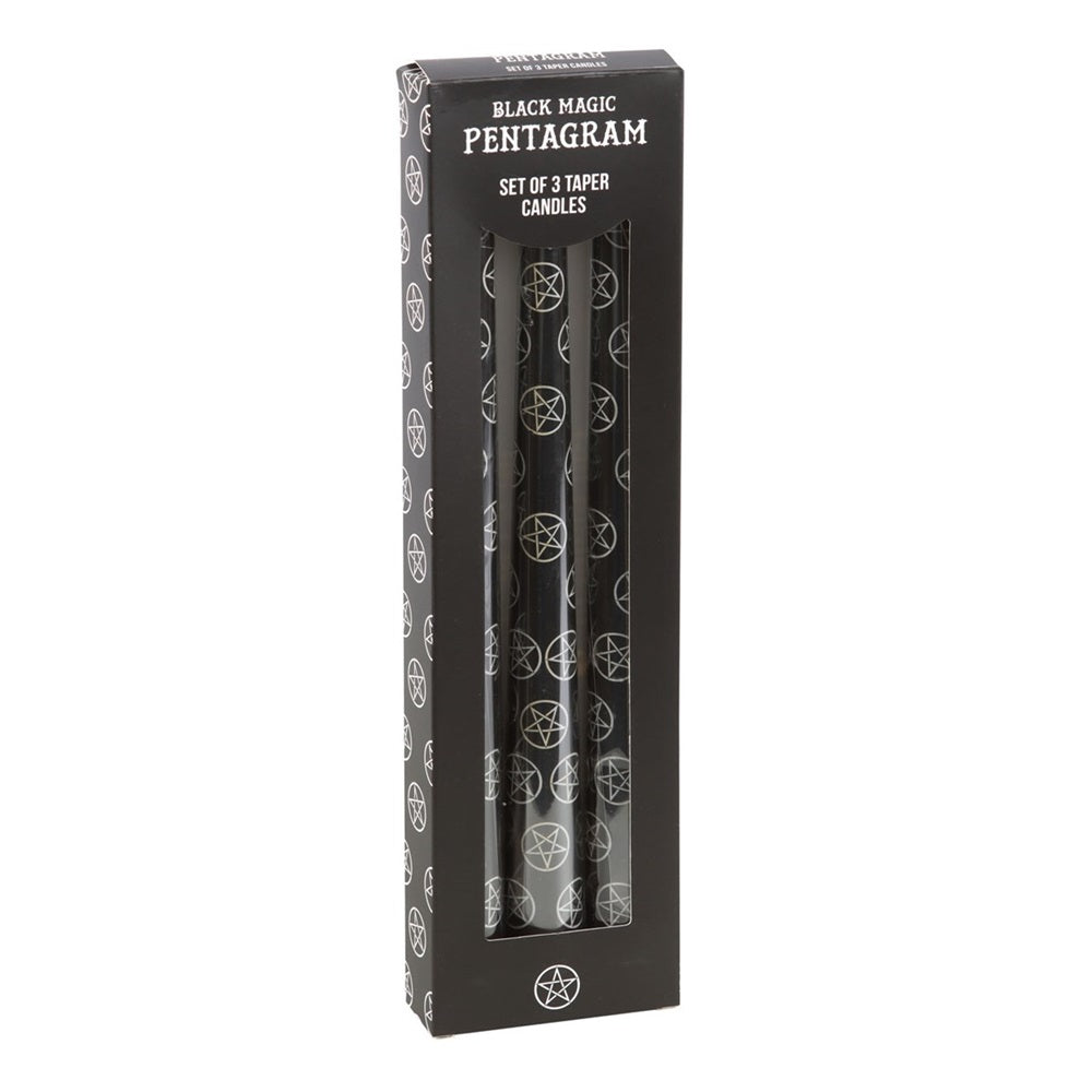 Set of 3 Pentagram Taper Dinner Candles NEW!