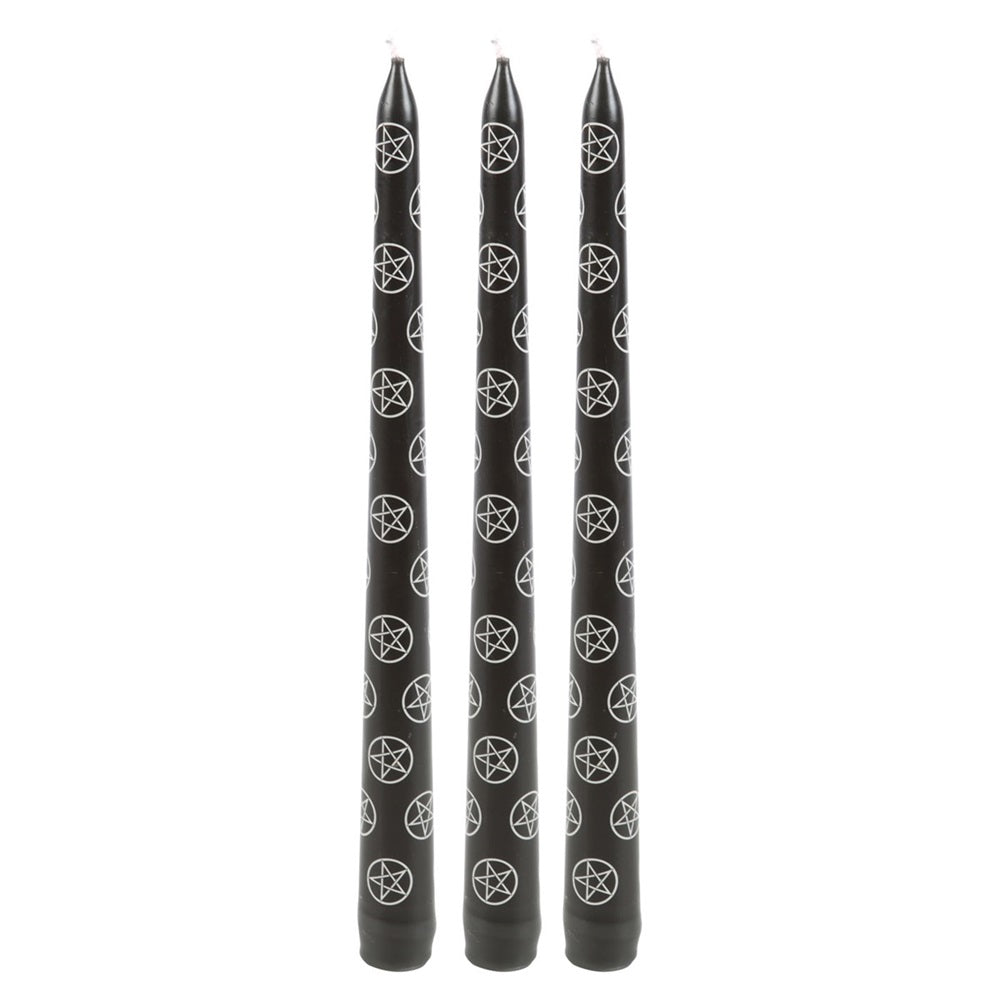 Set of 3 Pentagram Taper Dinner Candles NEW!