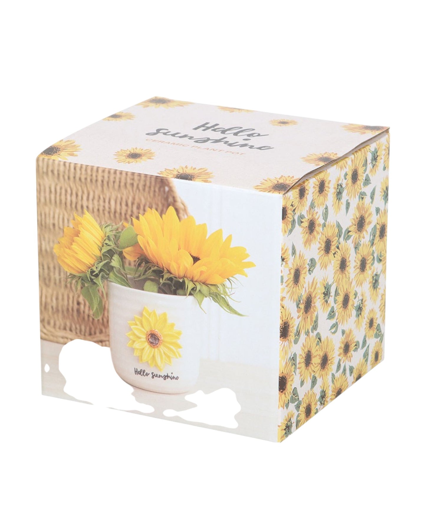 Plant Pot with 3D Sunflower