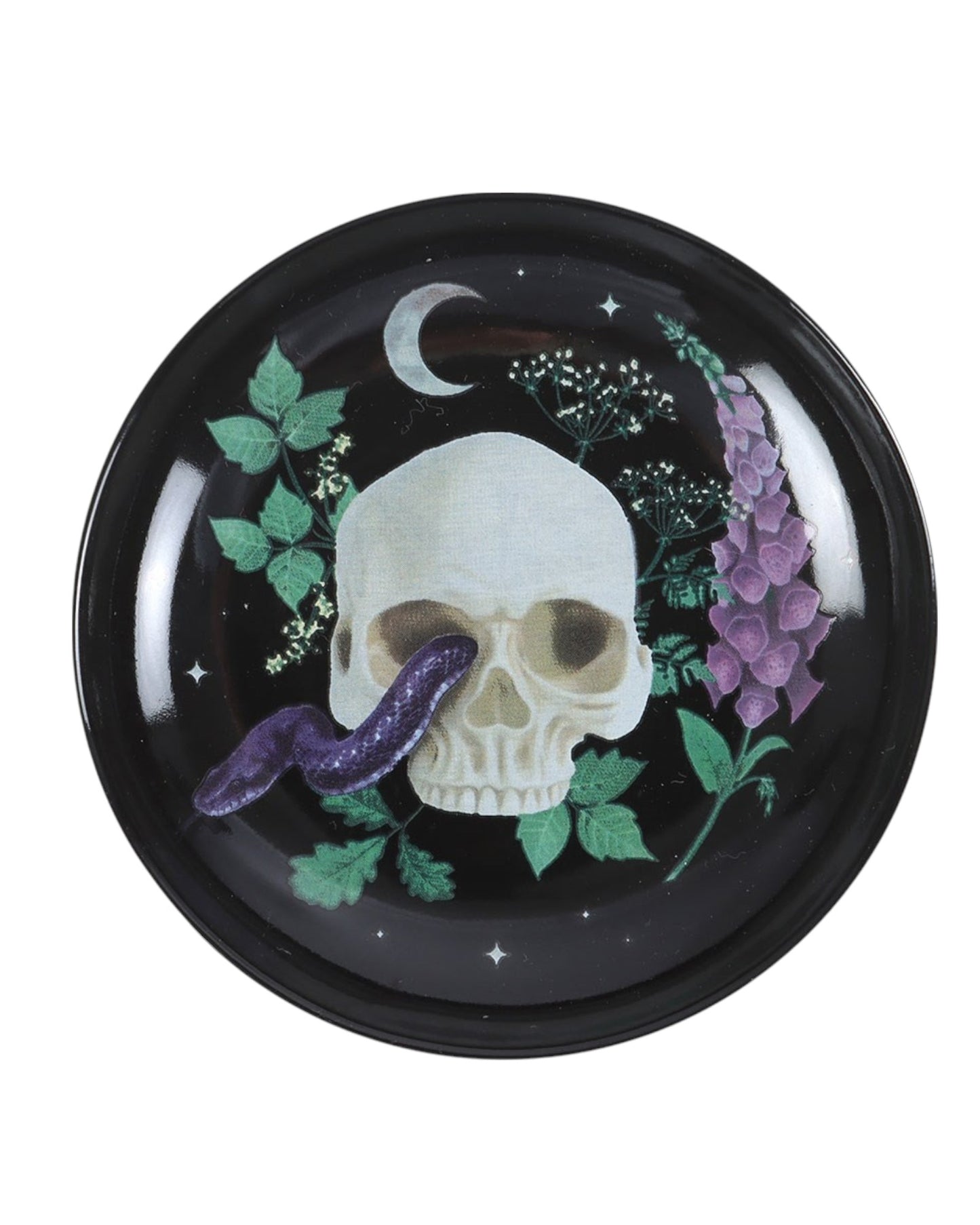 Venom & Vines Skull with Snake Ceramic Trinket Dish NEW!