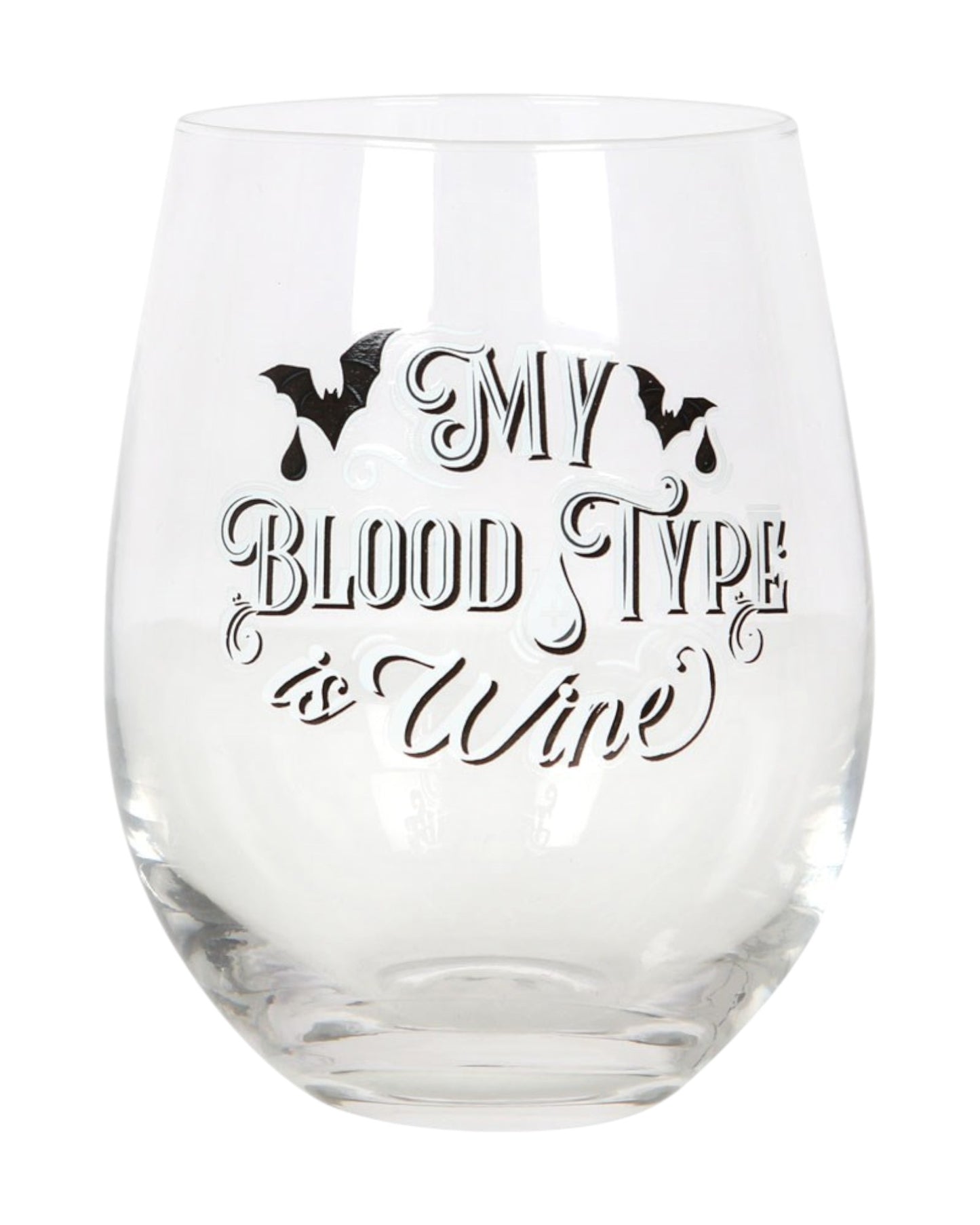 Blood Type Stemless Wine Glass