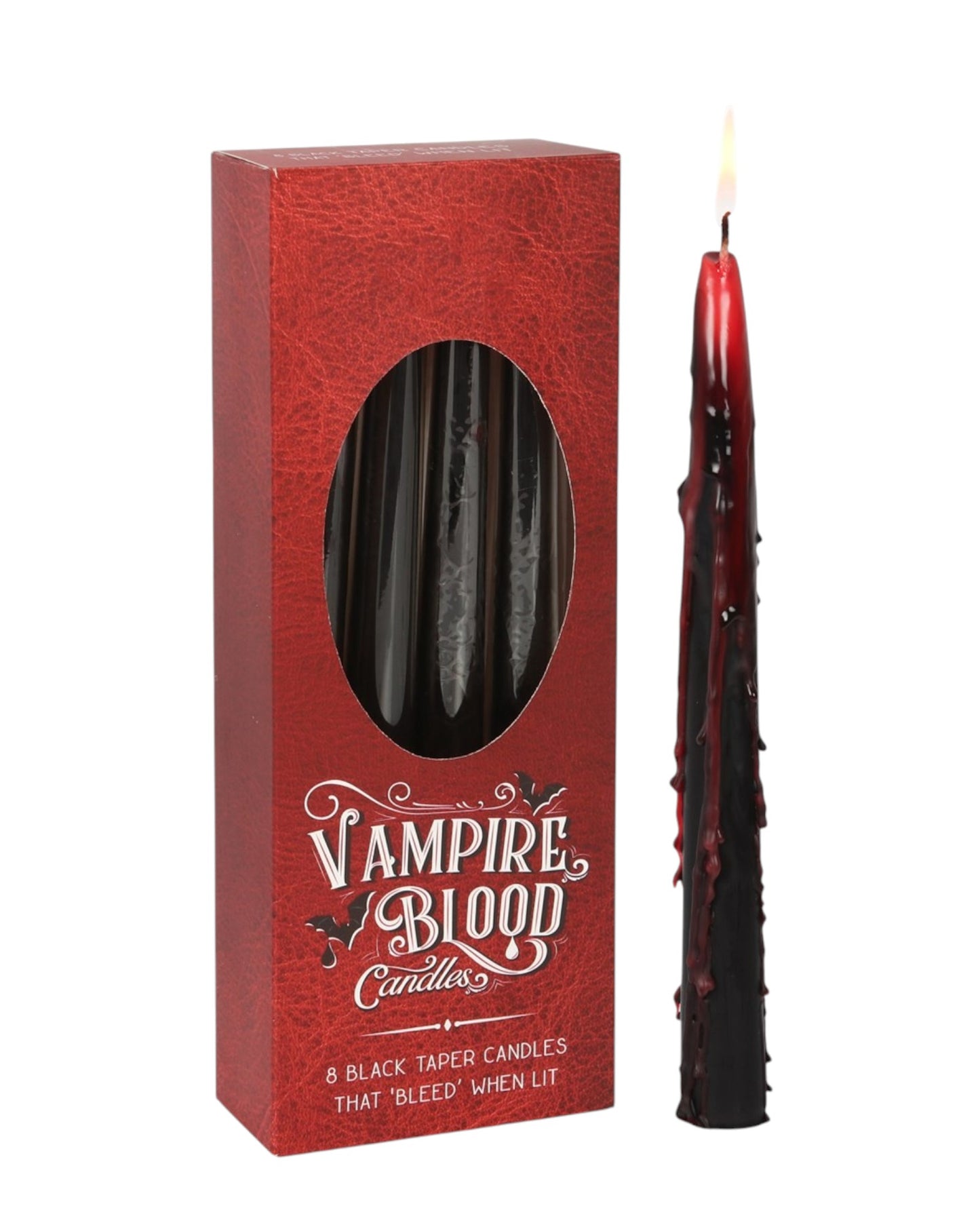 Box of 8 Vampire Blood Taper Candles