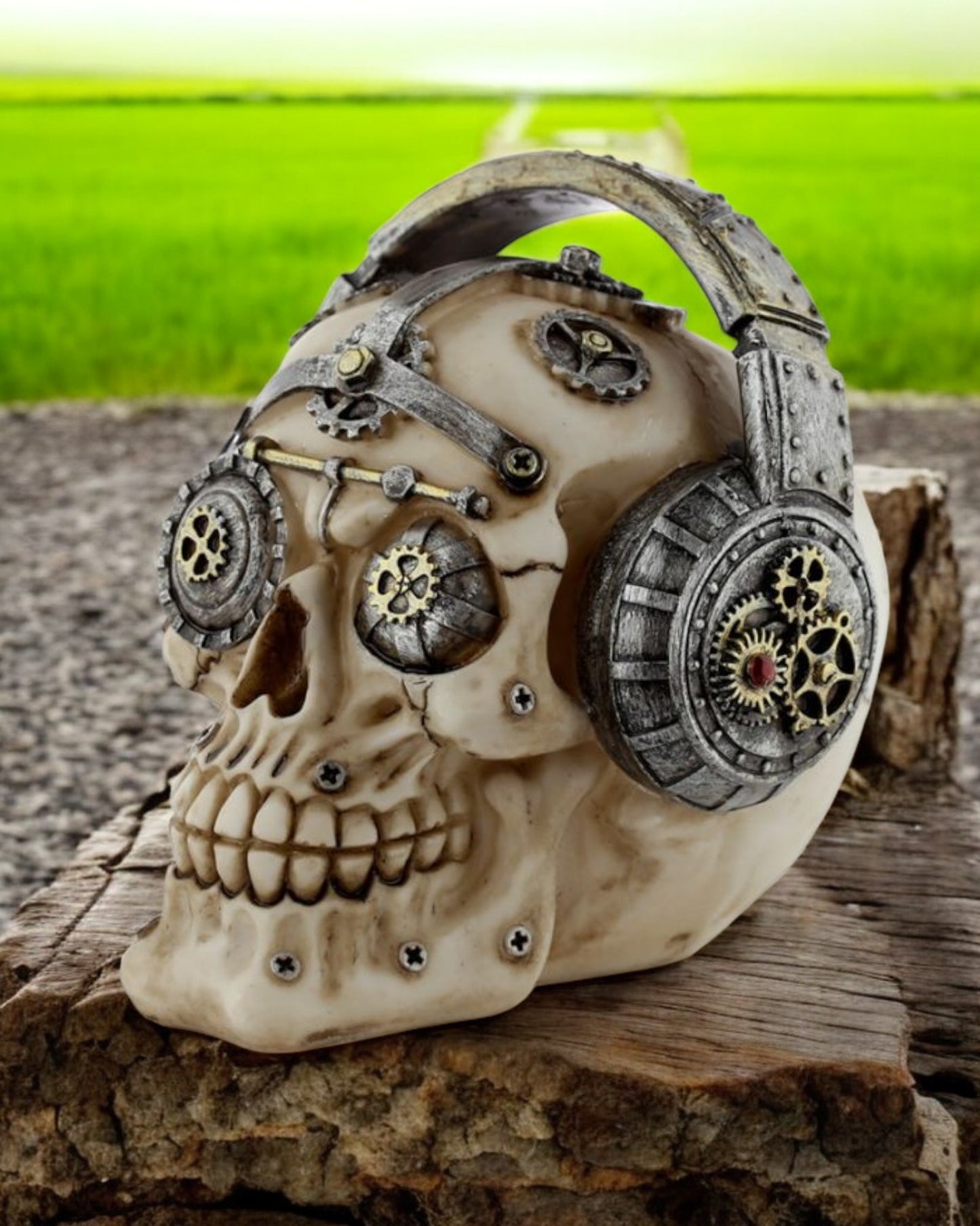 Steampunk Style Skull with Headphones