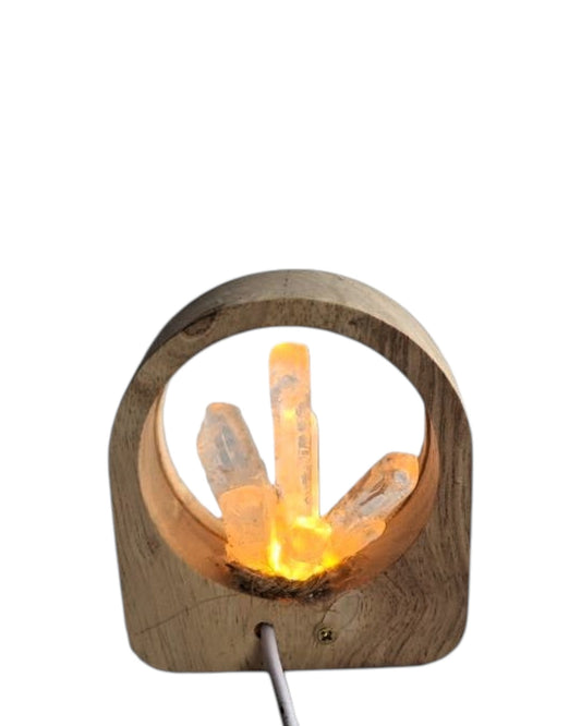 Clear Quartz Crystal LED Lamp