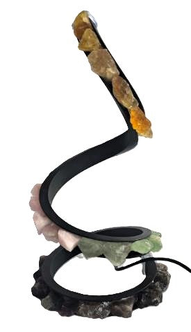 Crystal LED Lamp Rose Quartz Fluorite and Citrine