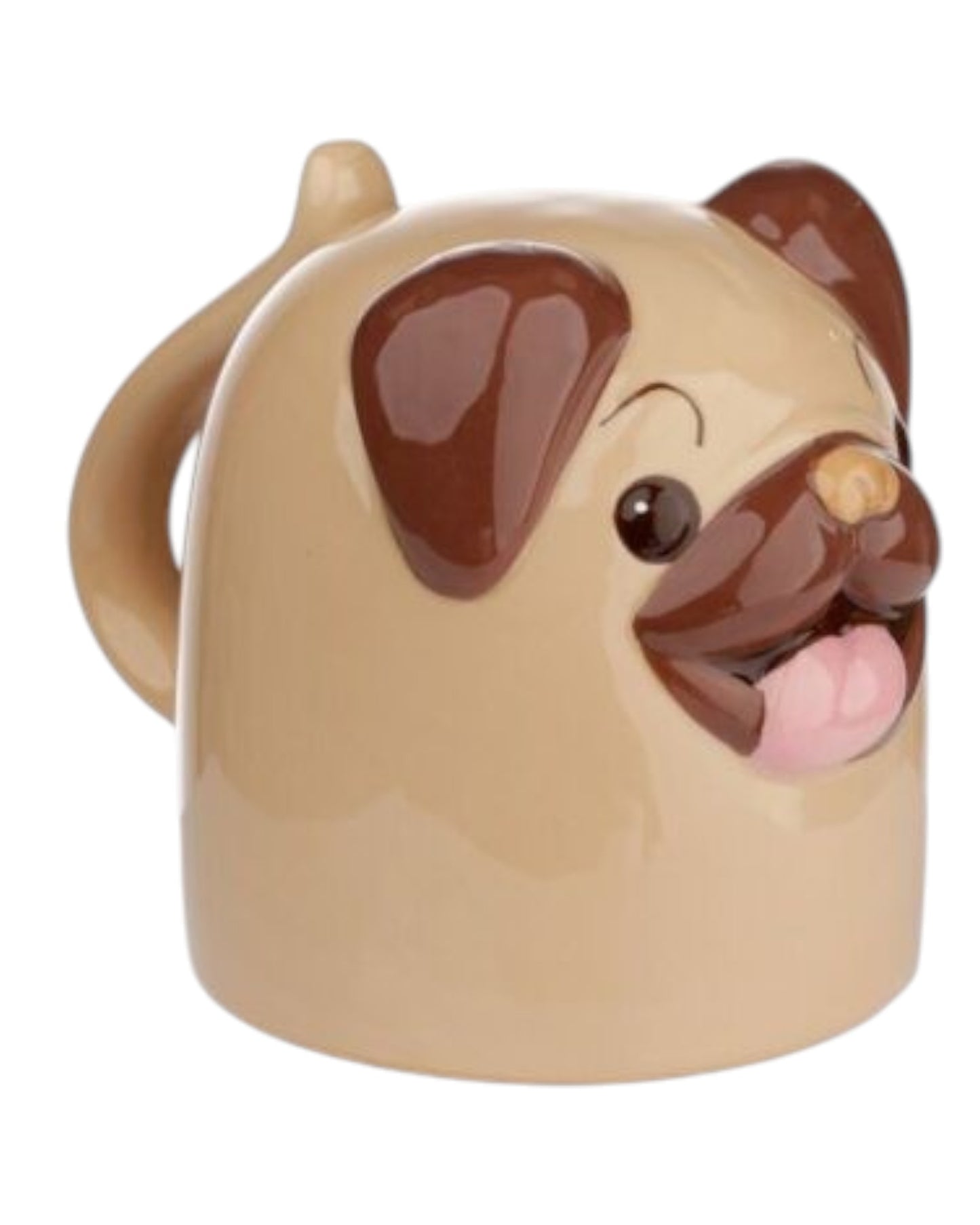 Mopps Pug Upside Down Ceramic Shaped Mug