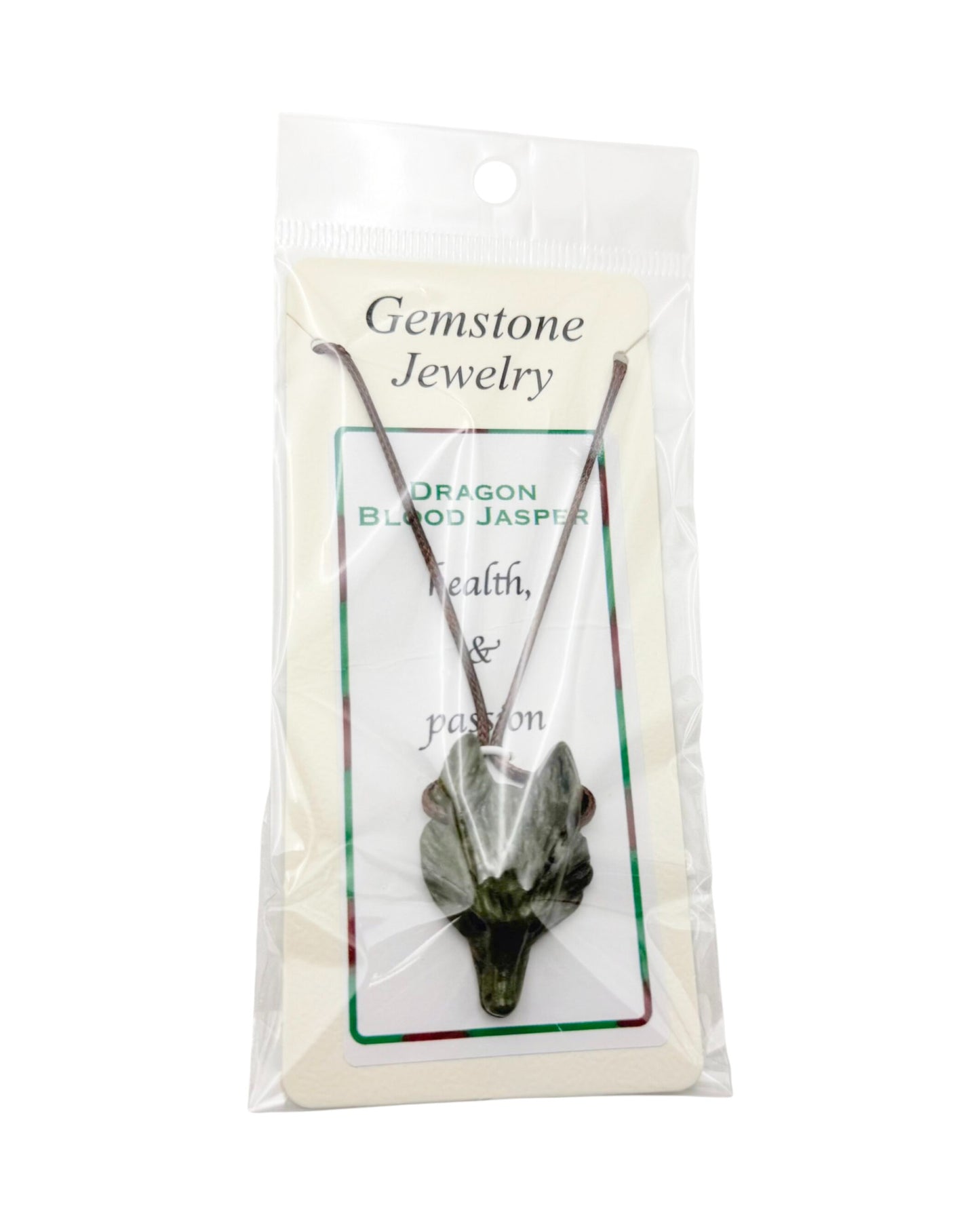 Wolf Head Pendant Dragons Blood Jasper