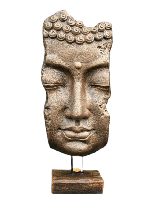 Buddha Face On Stand Gold/Black 70cm