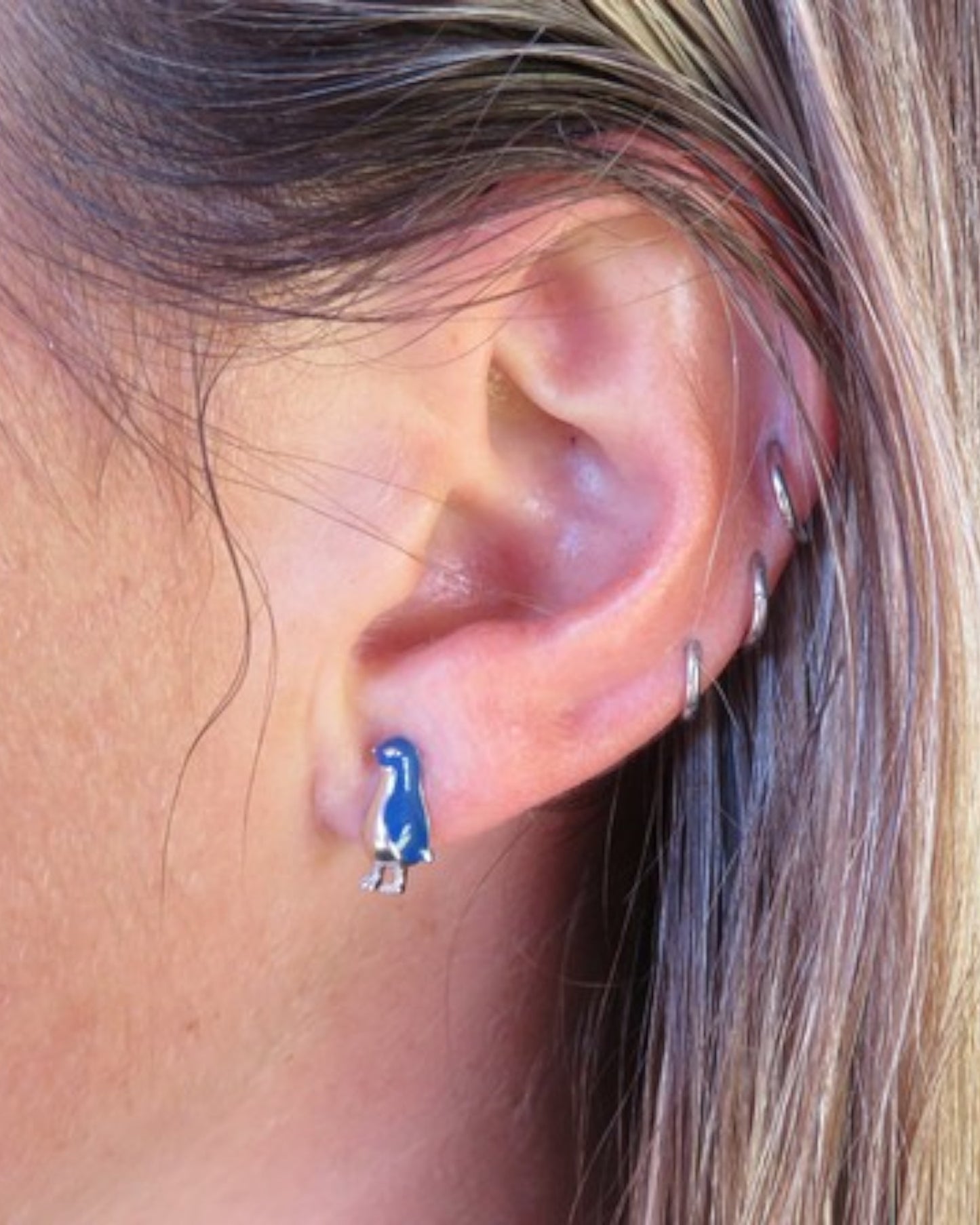 Blue Penguin Stud Earrings