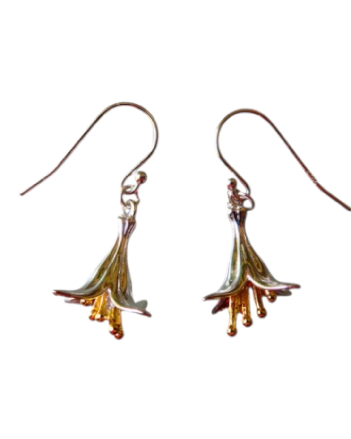 Fuchsia Sterling Silver Dangly Drop Earrings