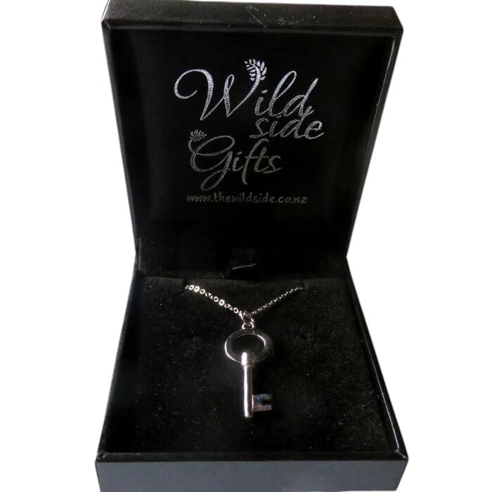 Sterling Silver Round Key Pendant on sterling silver chain.