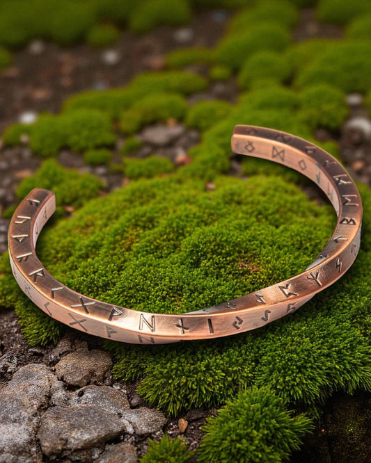 Stainless Steel Viking Twist Bracelet - Nordic Runes Copper