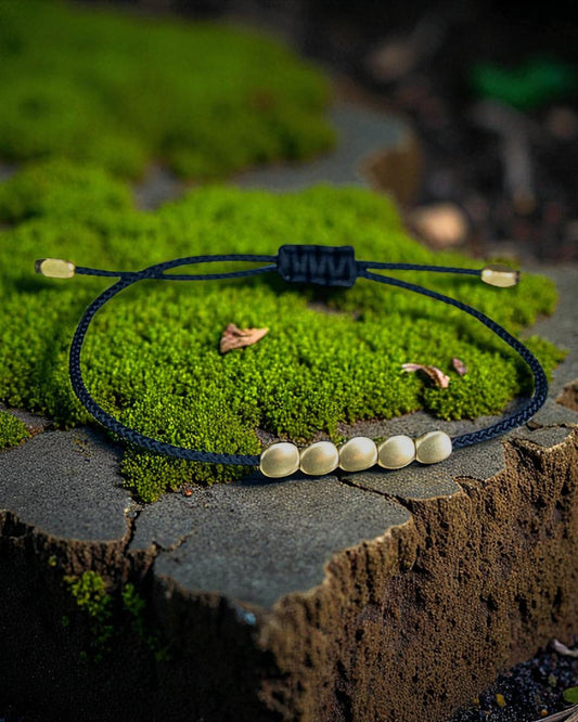 Adj Copper Beads Tibetan Bracelet - Healing Protection Black