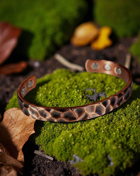Magnetic Copper Bracelet - Hammered - Antique Copper