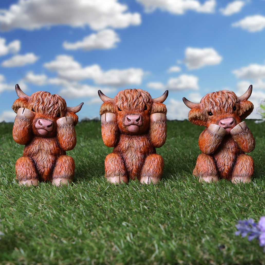 Nemesis Now Three Wise Highland Cows