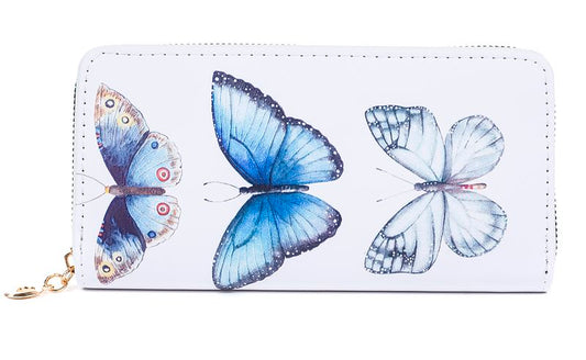 Blue Butterflies Zip Wallet