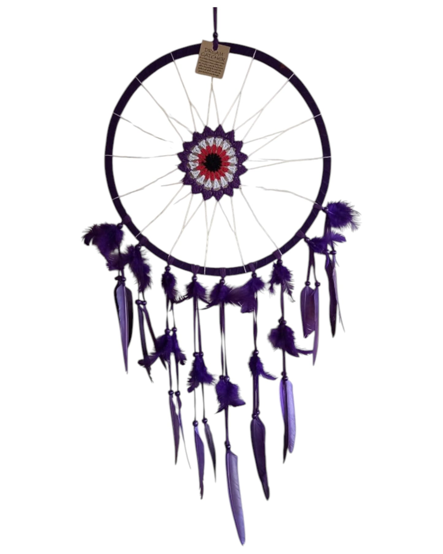 Purple Crochet Centre Dreamcatcher 32cm