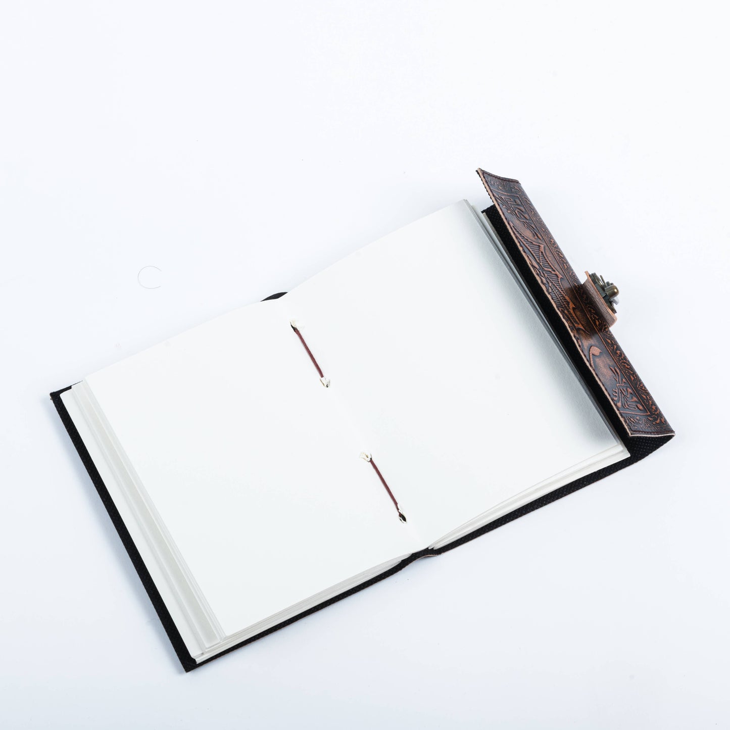 Leather Notebook with Stone Dragon Embossed Travel Journal