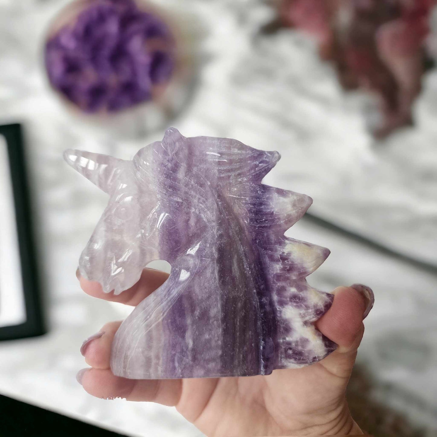 Fluorite Unicorn Head