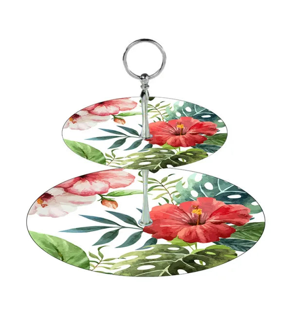 Hibiscus Two Tier Cake Stand
