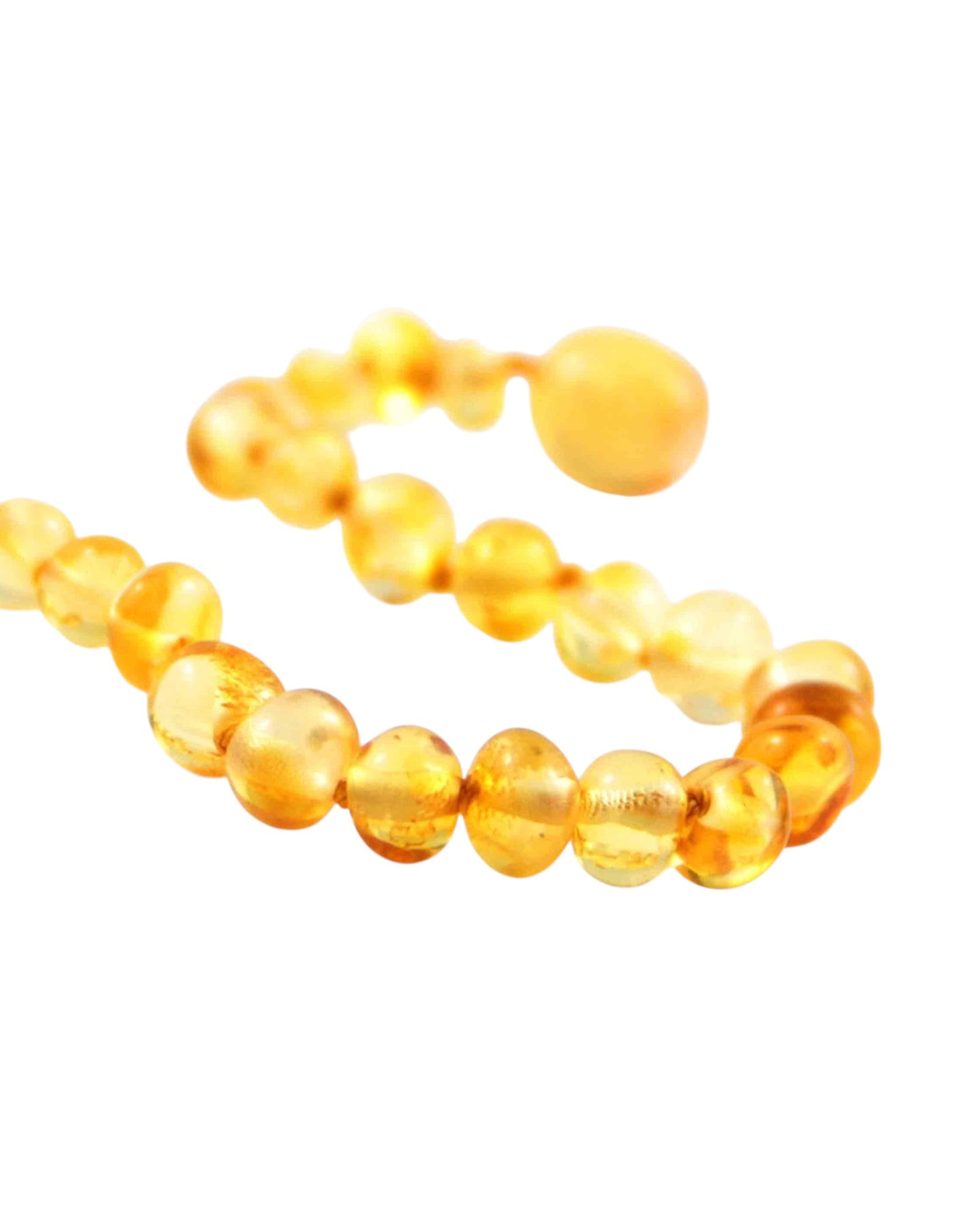 Gold-Circle-11 inch Amber Necklace