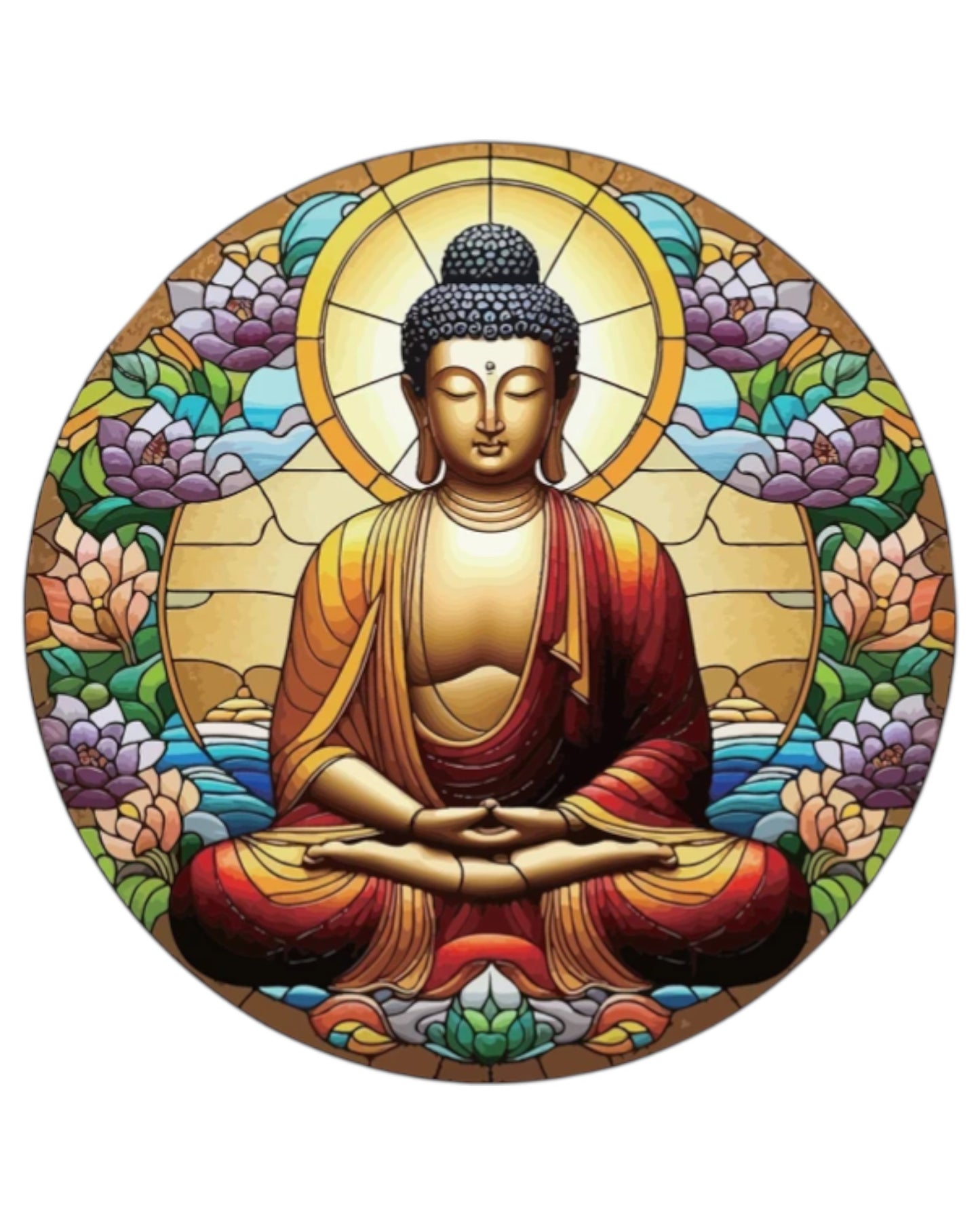 Buddha Stained Glass Hanger - NEW