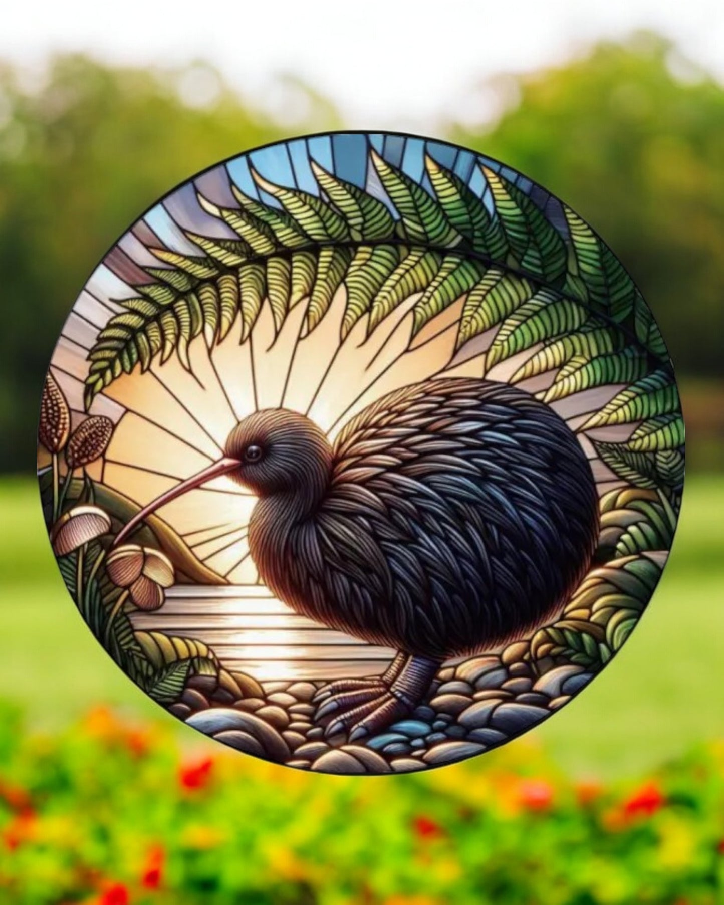 Kiwi Stained Glass Hanger