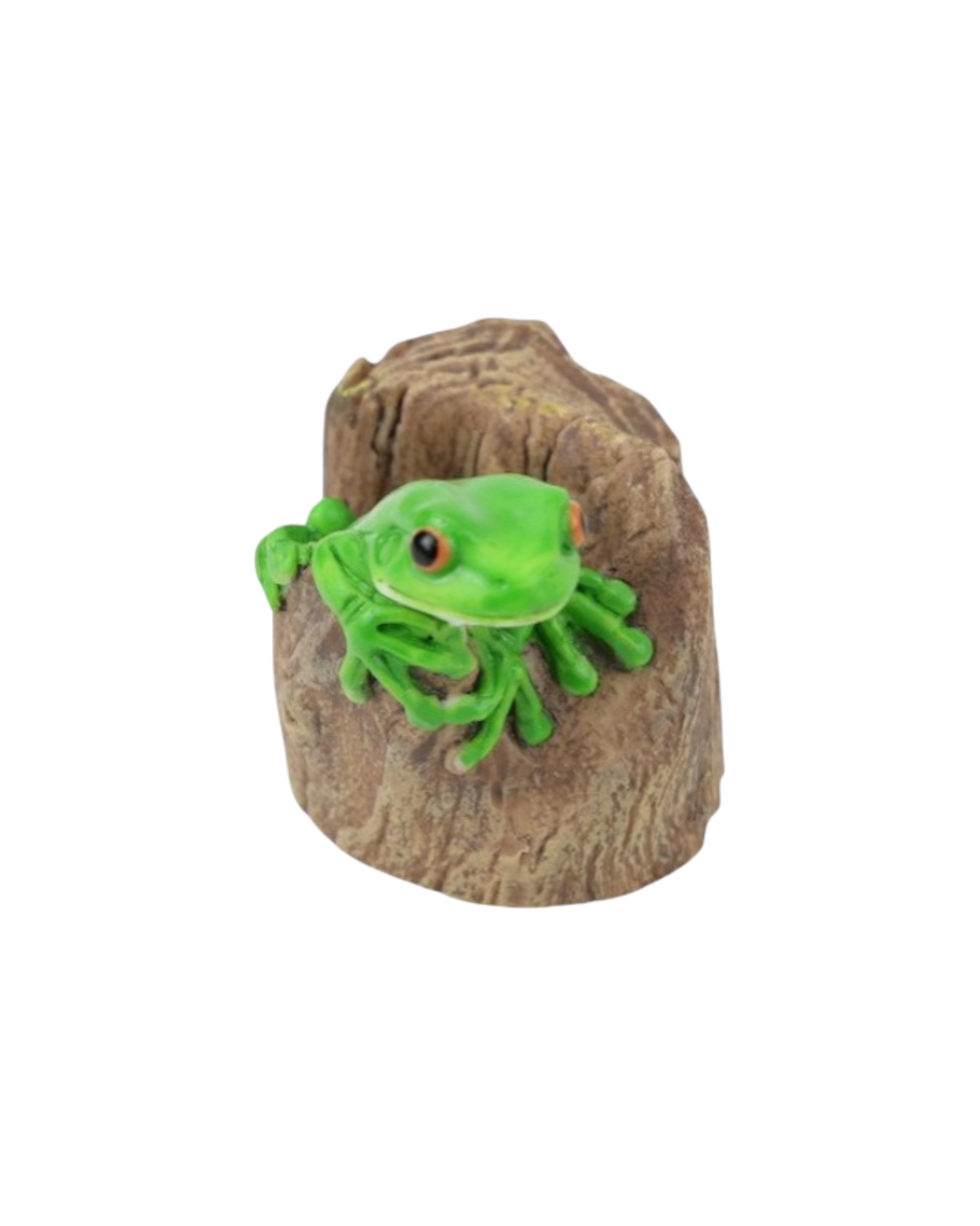Green Tree Frog in Log - set of 2