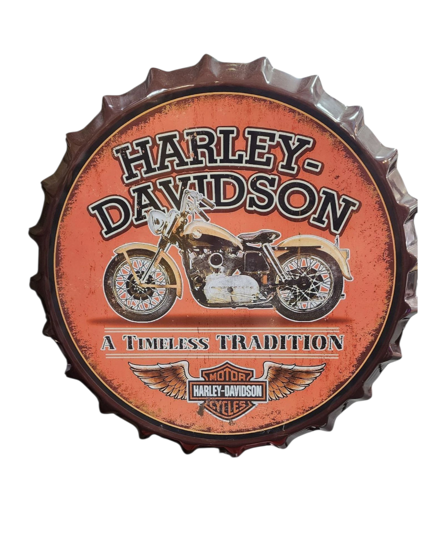 Harley D retro Bottle Top Sign