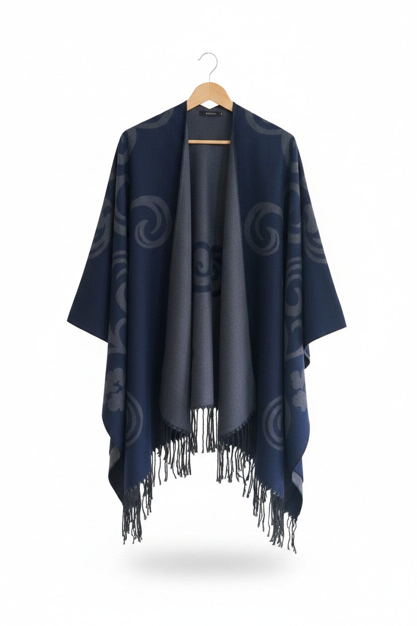 Cape with curls design TURQUOISE with Tassles