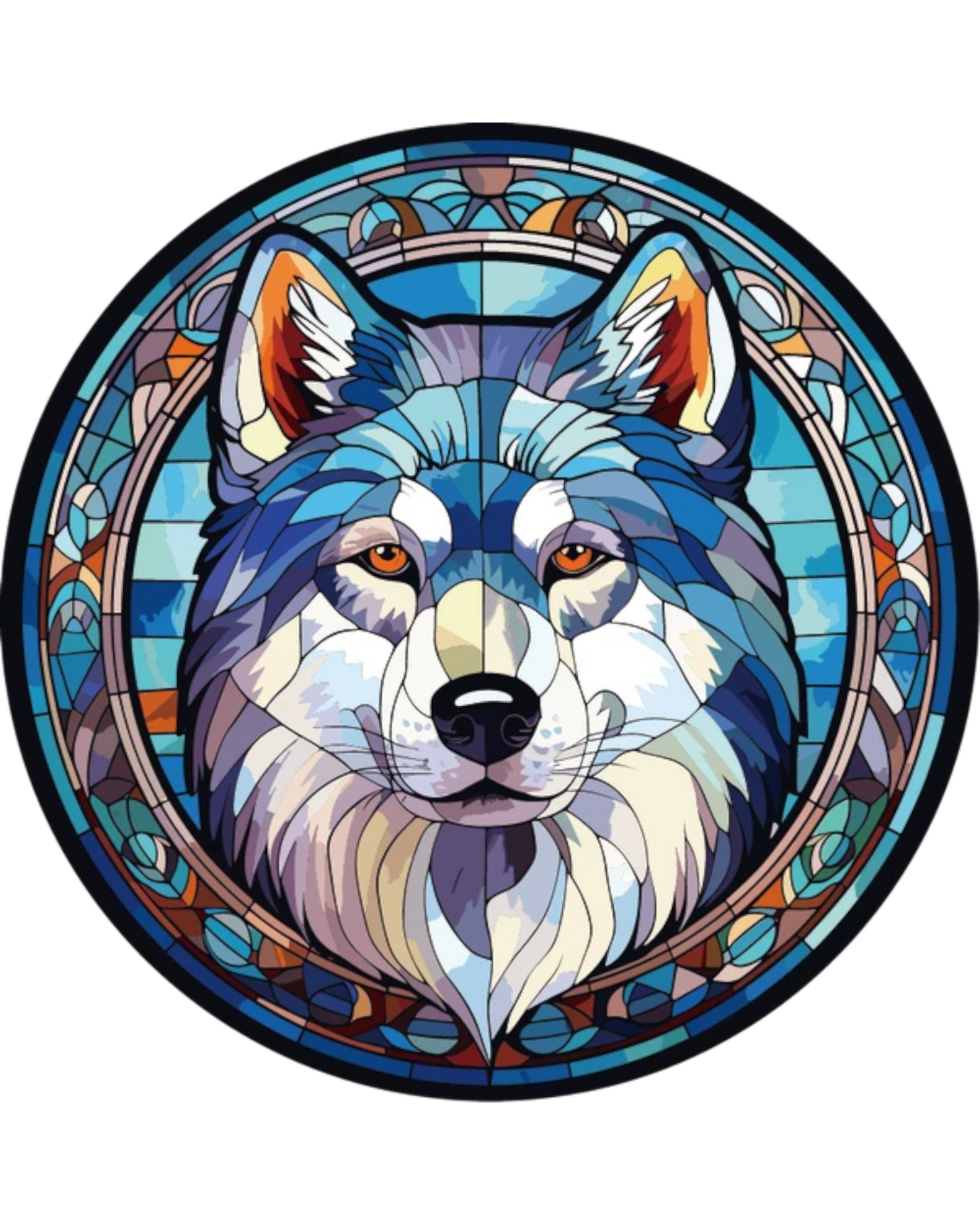 Wolf Stained Glass Hanger