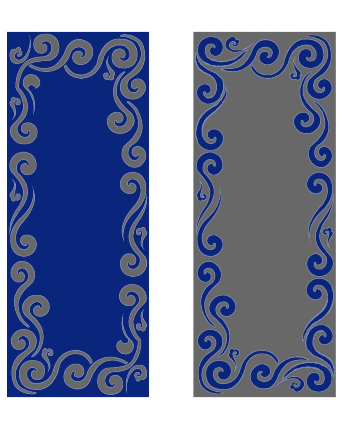 Reversable scarf with curls - Navy