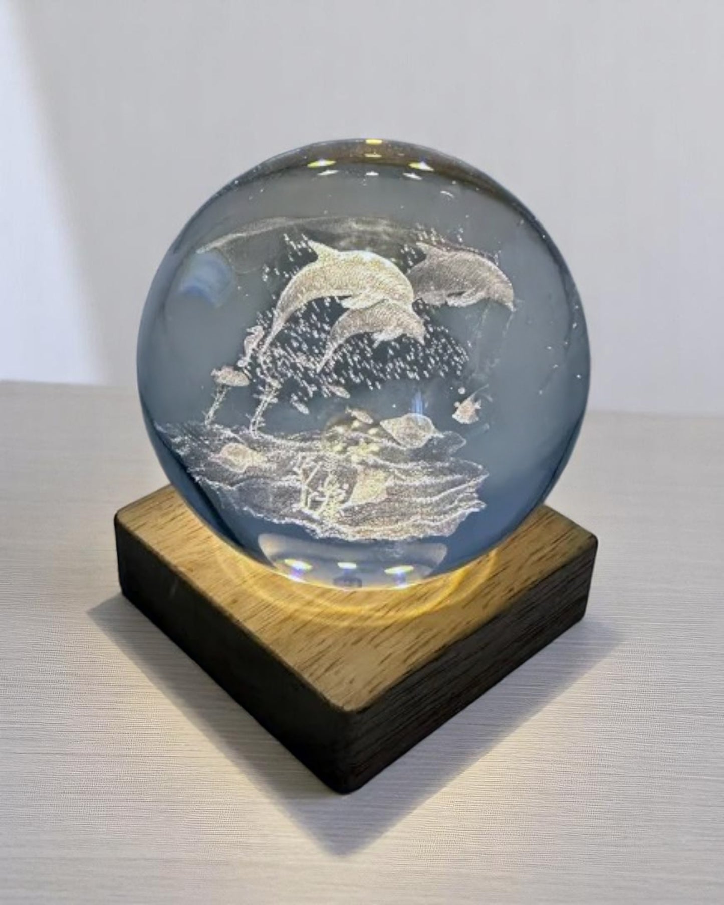 Dolphins Crystal Ball with Light