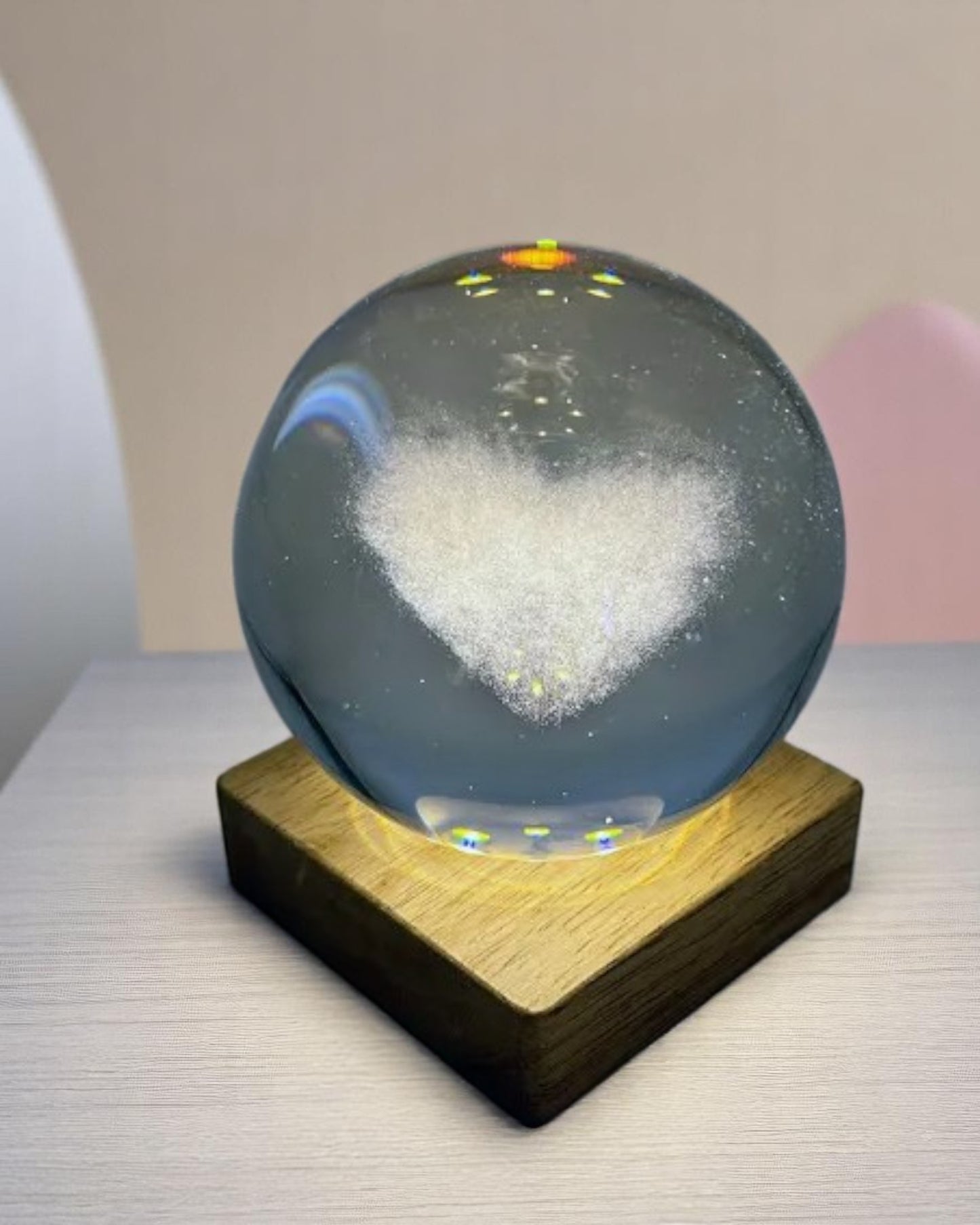 Cloud Heart Crystal Ball With Light