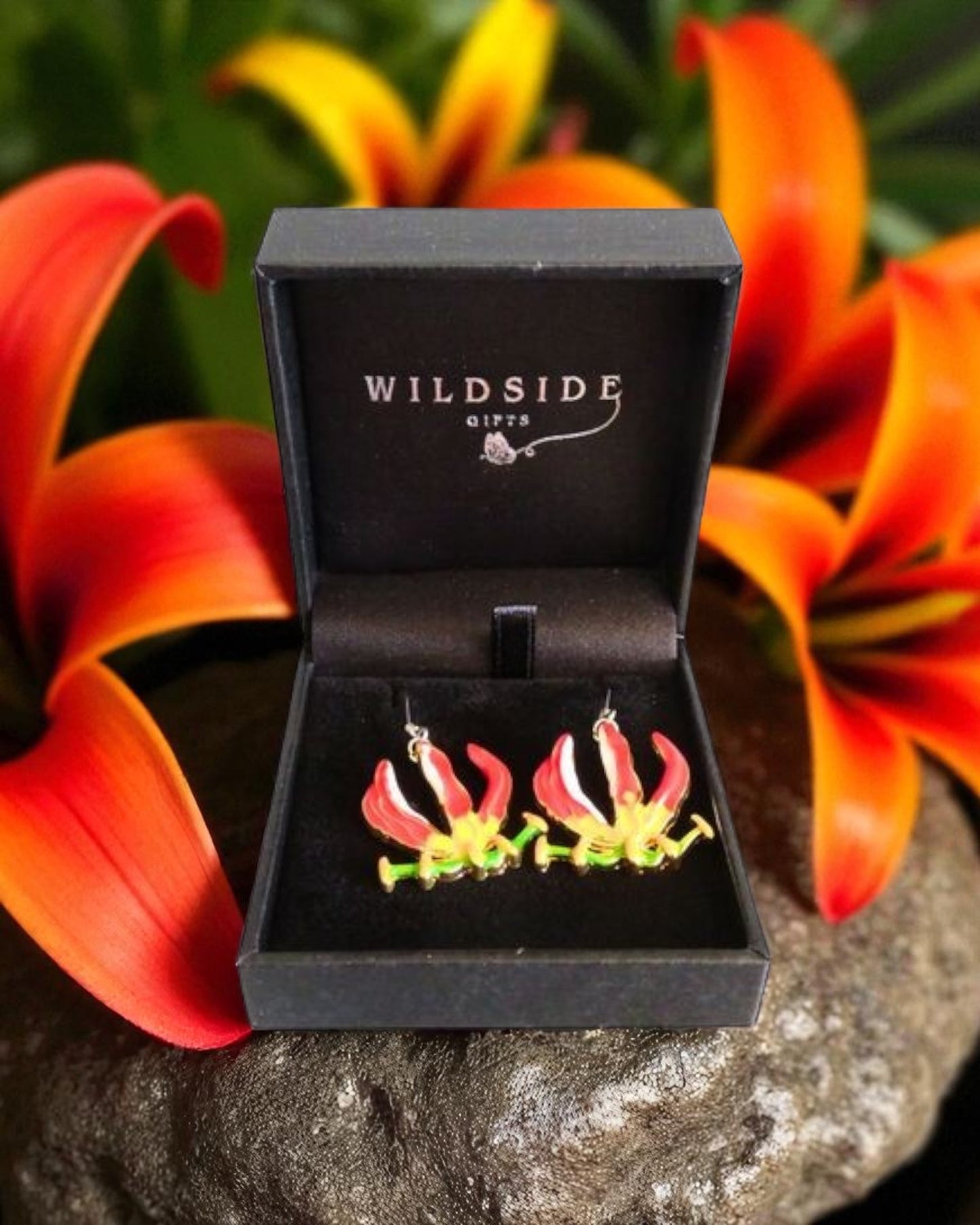 Flame Lily Drop Earrings