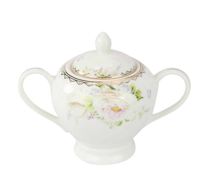 New Bone China Floral Sugar Pot
