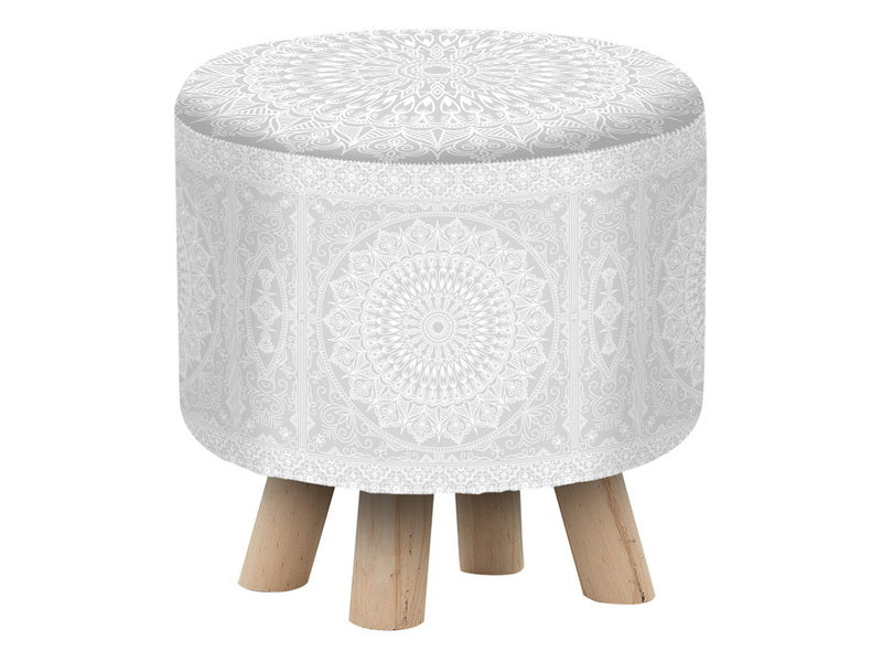 White Mandala Stool
