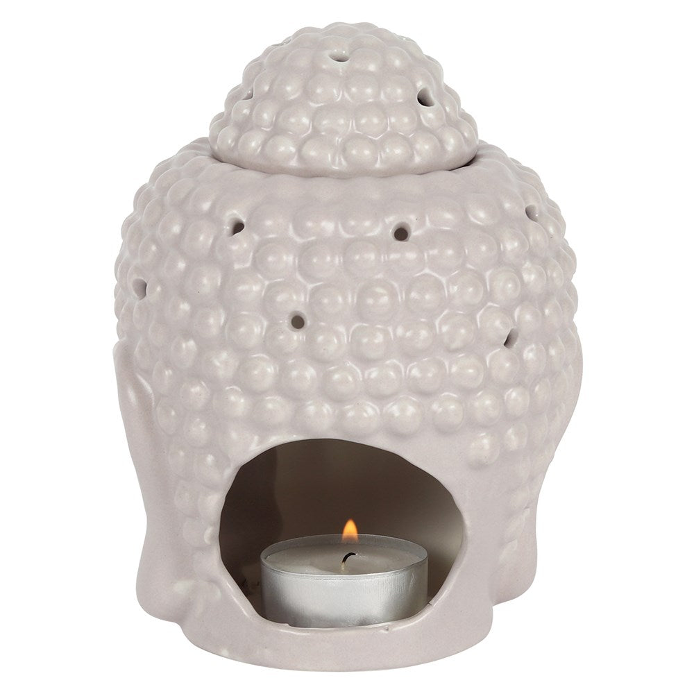 Small Grey Buddha Head Oil Burner NEW!