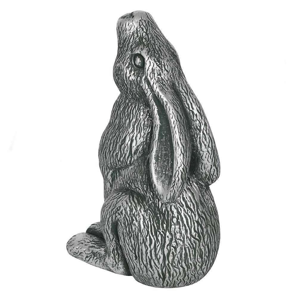 Silver Terracotta Moon Gazing Hare Garden Ornament NEW!