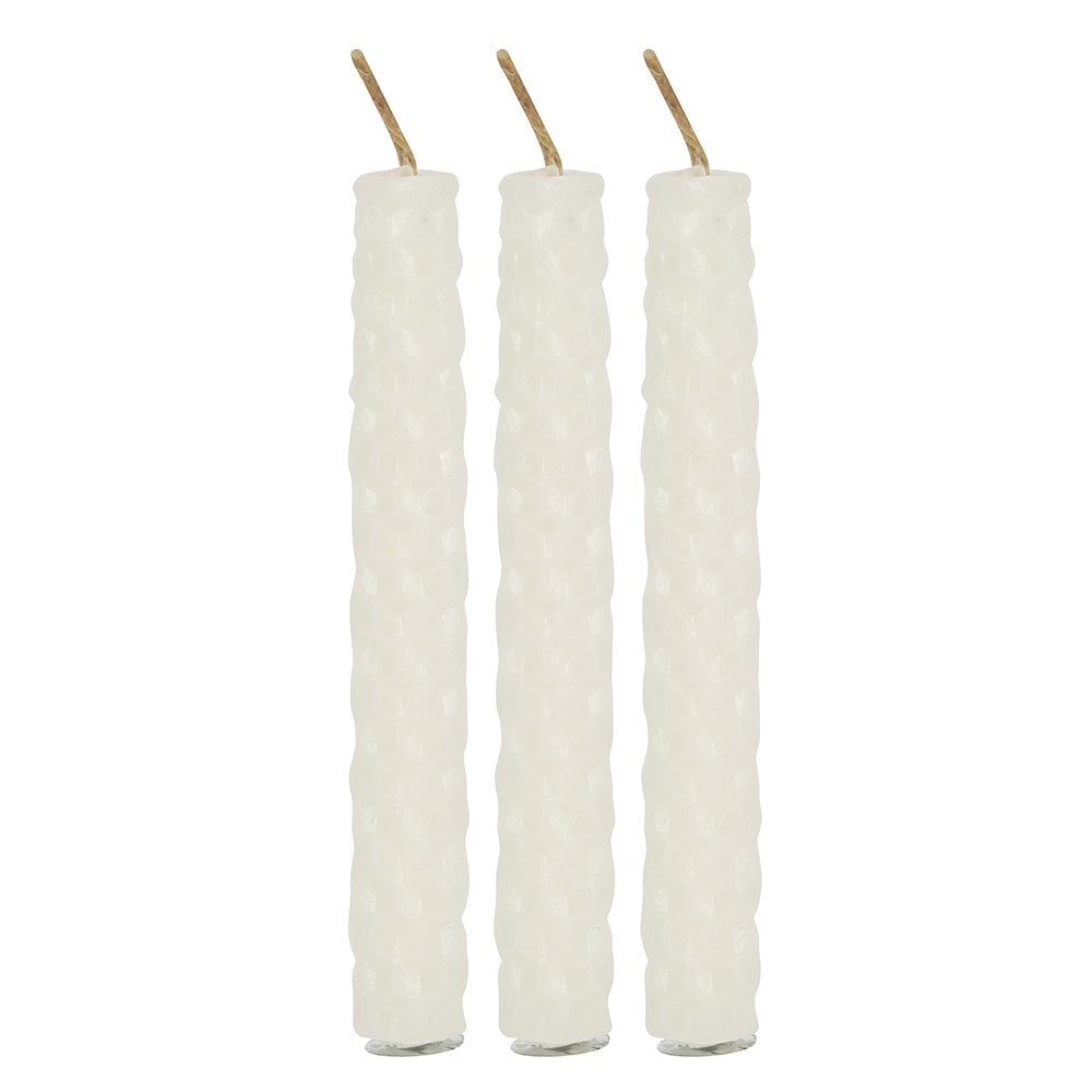 White Beeswax Spell Candles - Happiness