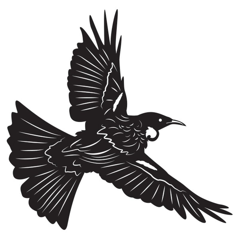 Black Metal Tui in Flight Small