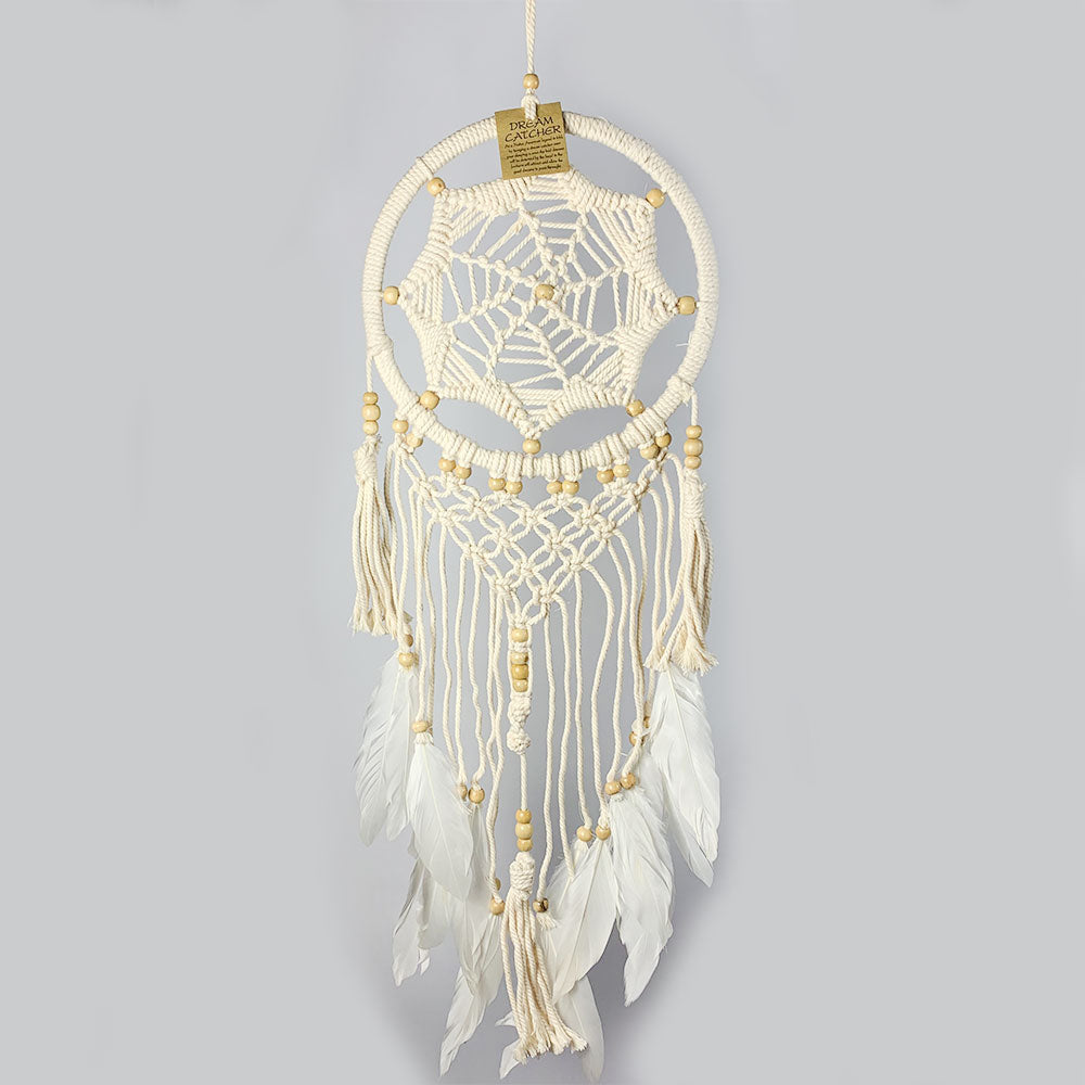 Dreamcatcher White Star Web Macramé Dreamcatcher 22cm NEW!