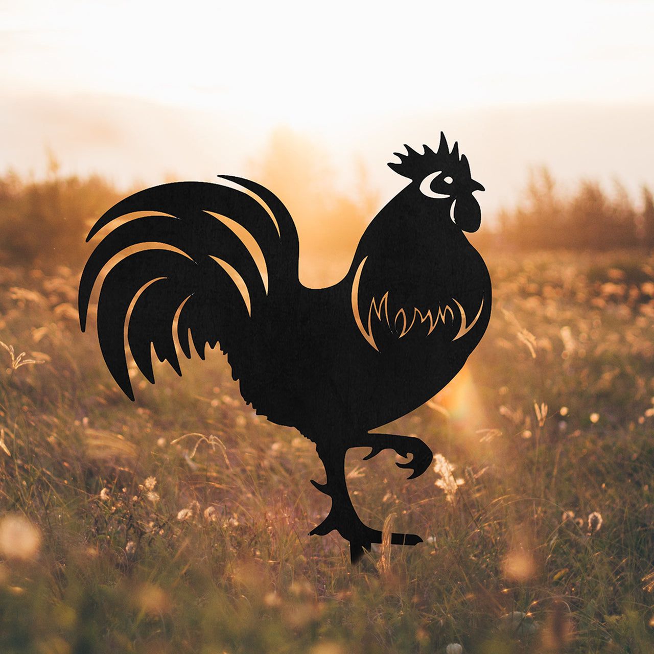 Rooster Corten Steel Garden Art